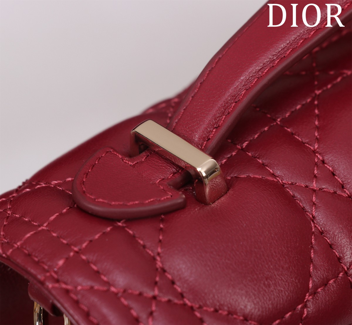 My Dior Top Handle Bag Burgundy Cannage Lambskin